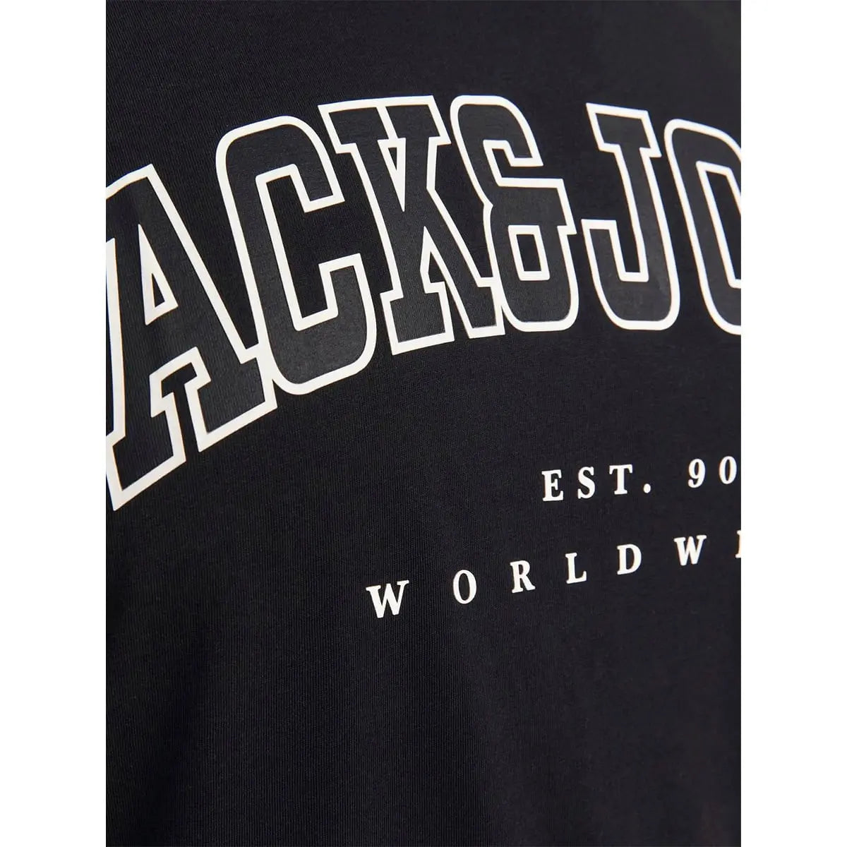 Duża męska koszulka bawełniana t-shirt z napisami Jack &amp; Jones 12258871 czarny
