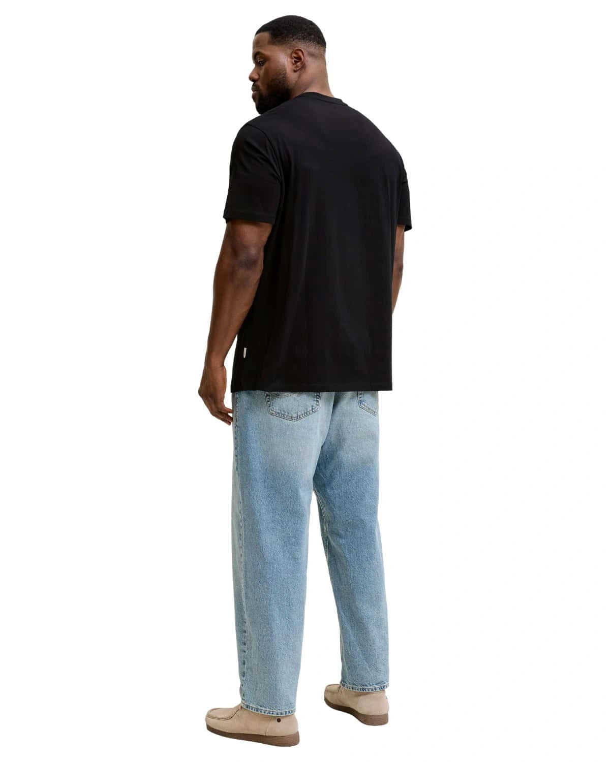 Duża męska koszulka krótki rękaw t-shirt z nadrukiem Jack &amp; Jones 12297272 czarny