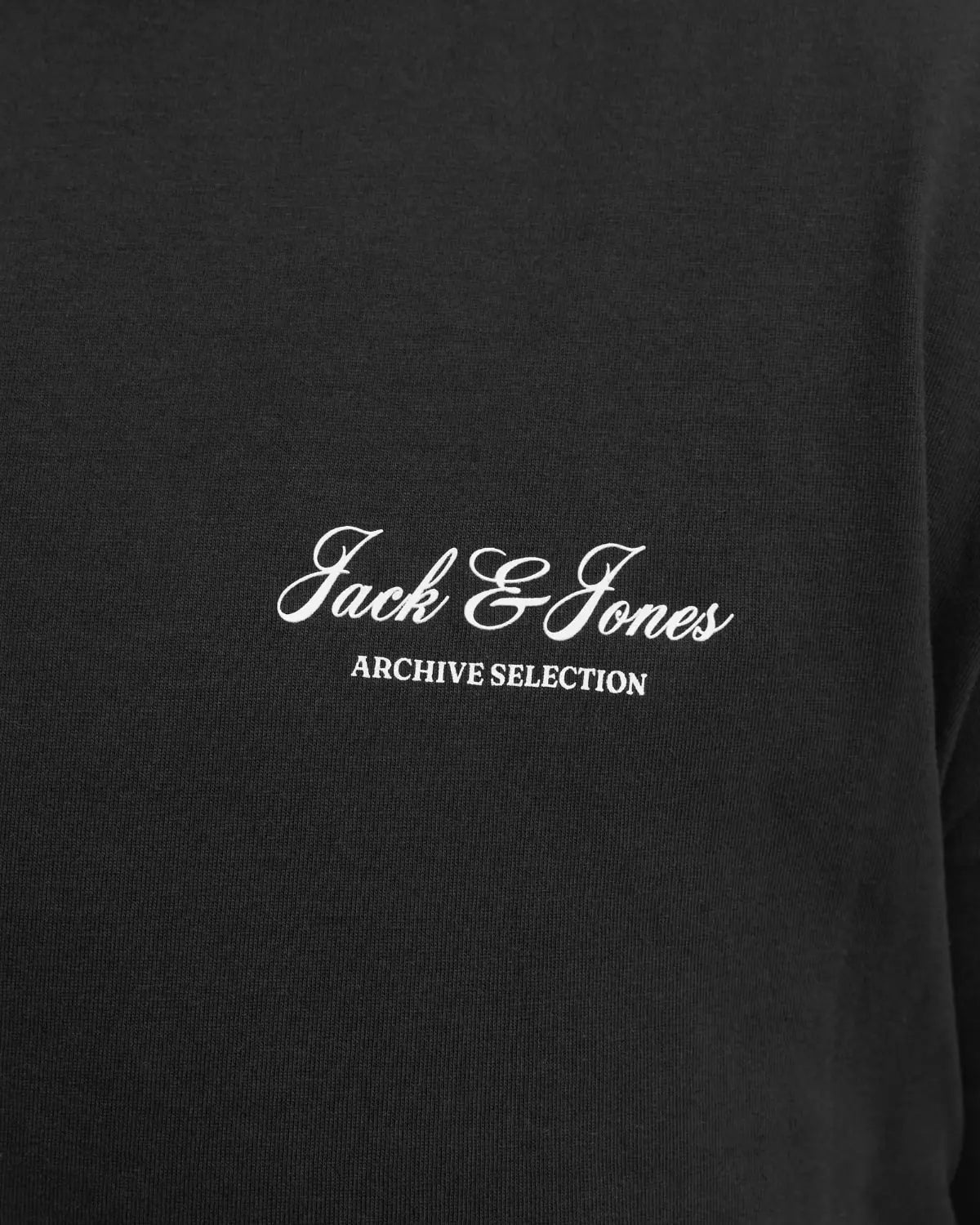 Duża męska koszulka z krótkim rękawem t-shirt z subtelnym napisem Jack &amp; Jones 12289683 czarny