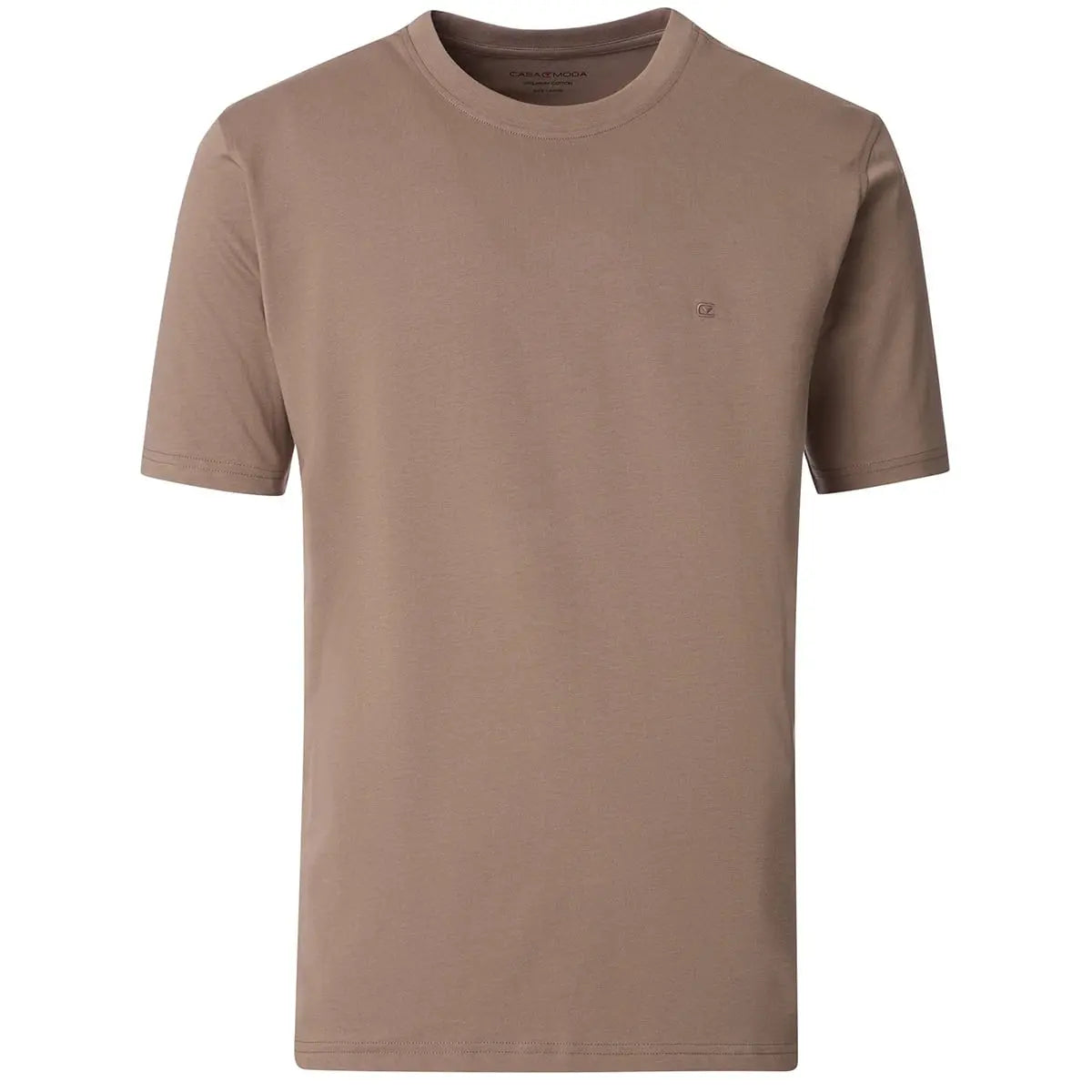 Duża męska koszulka gładka t-shirt Casa Moda 4200-625 jasnobrązowy