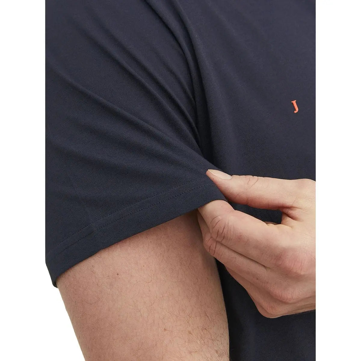 Duża męska koszulka z napisami t-shirt Jack &amp; Jones 12243625 granatowy