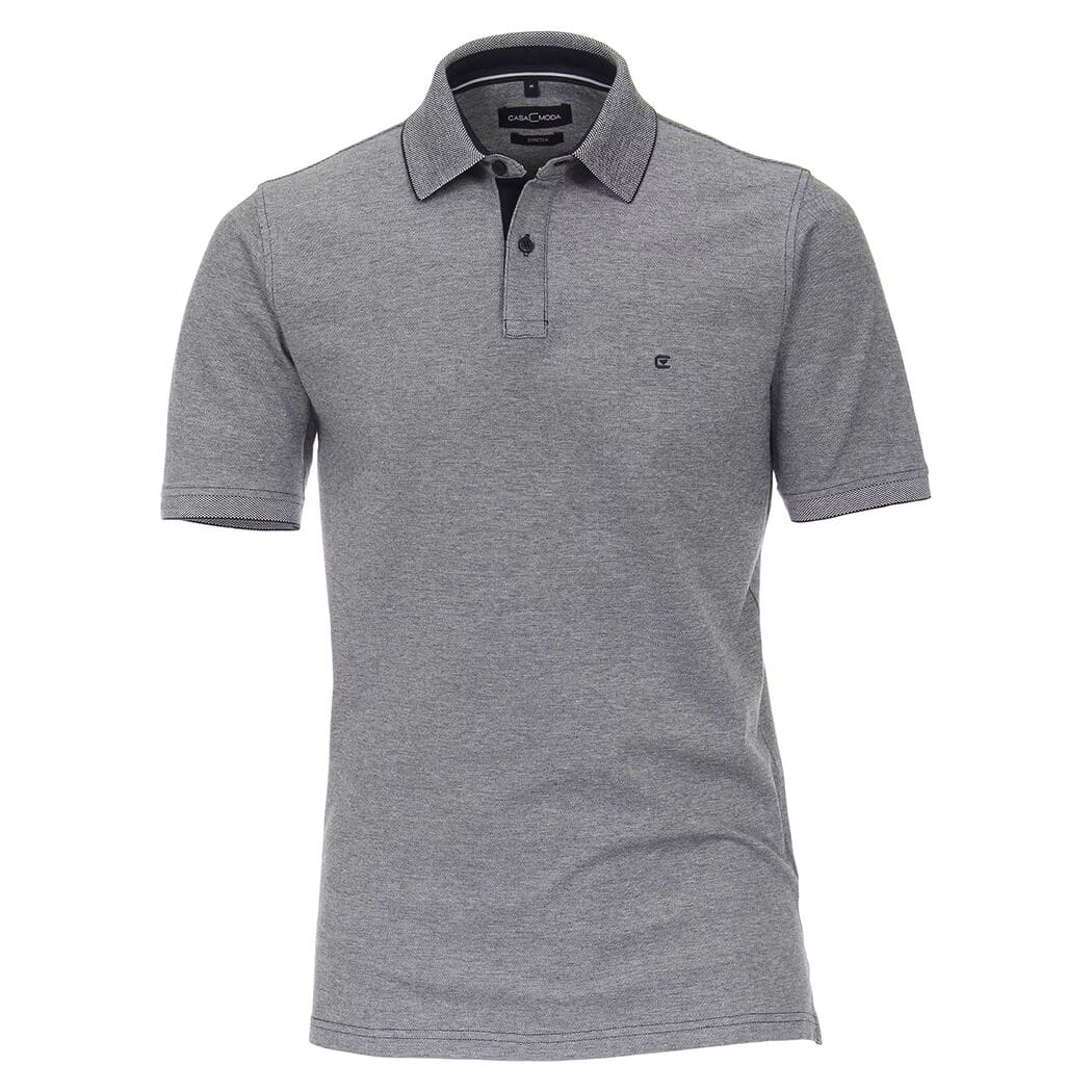 Duża męska koszulka polo z kołnierzykiem Casa Moda 4470-108 szara