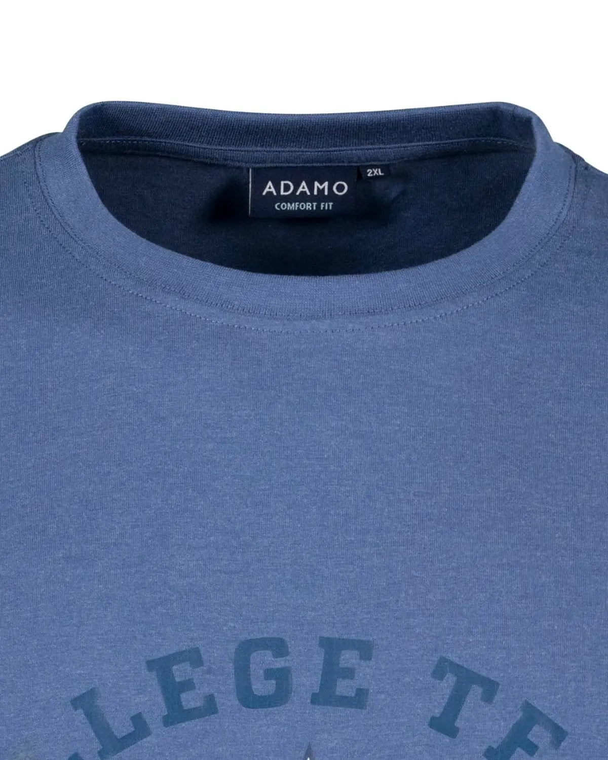 Duży męski t-shirt koszulka z nadrukiem Adamo 131612-350 ciemnoniebieska
