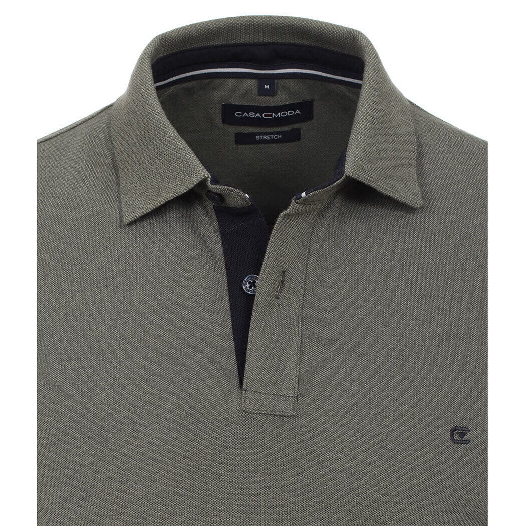 Duża męska koszulka polo z kołnierzykiem Casa Moda 4470-347 khaki