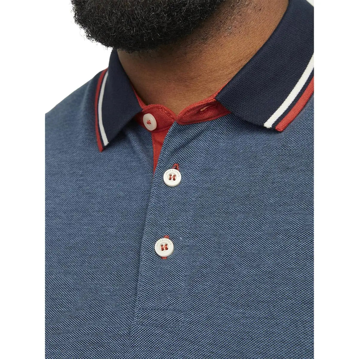 Duża męska polówka koszulka z kołnierzykiem Jack &amp; Jones 12143859 ciemnoniebieska