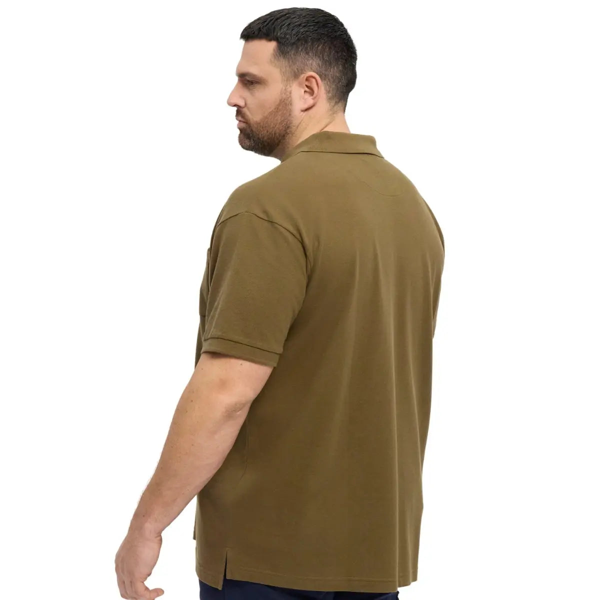 Duża męska koszulka polo gładka z kieszonką North Latitude 51116-0670 khaki