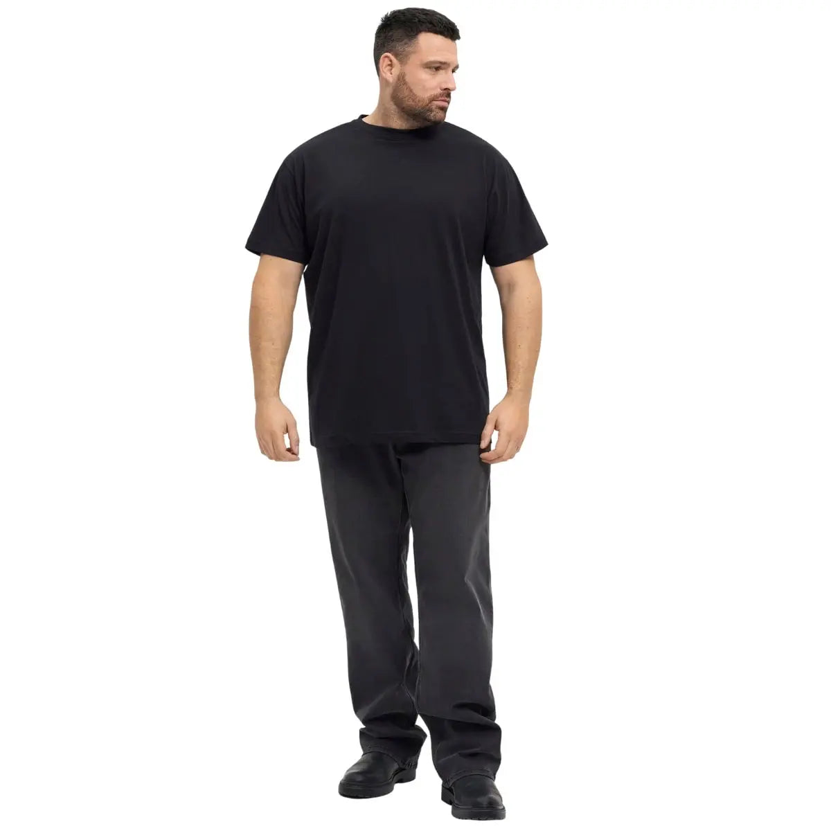 Duży męski t-shirt z nadrukiem na plecach koszulka z krótkim rękawem North Latitude  53331-0099 czarna