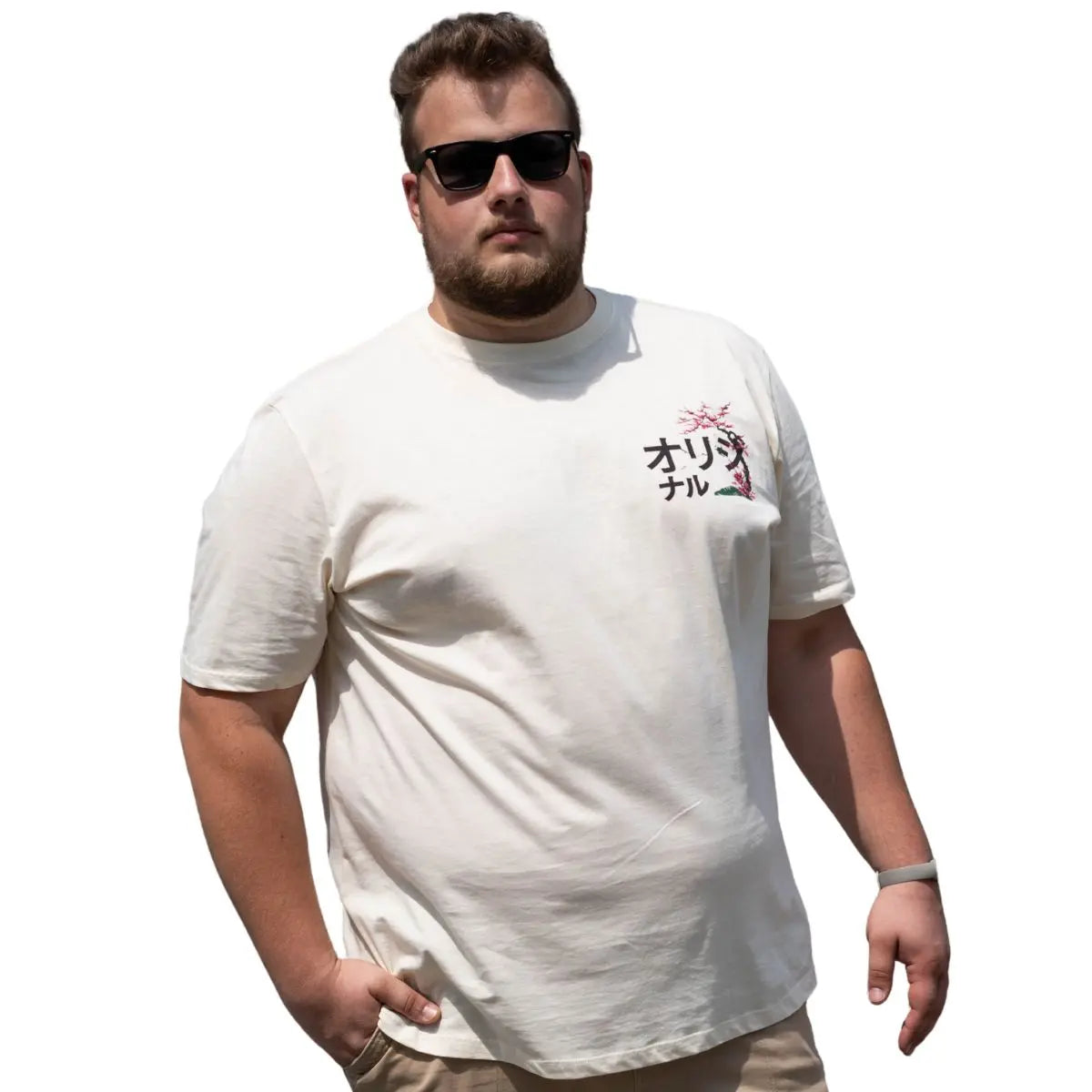 Duże męskie koszulki z krótkim rękawem t-shirt z dużym nadrukiem na plecach 3 sztuki Jack &amp; Jones 12285075 multi