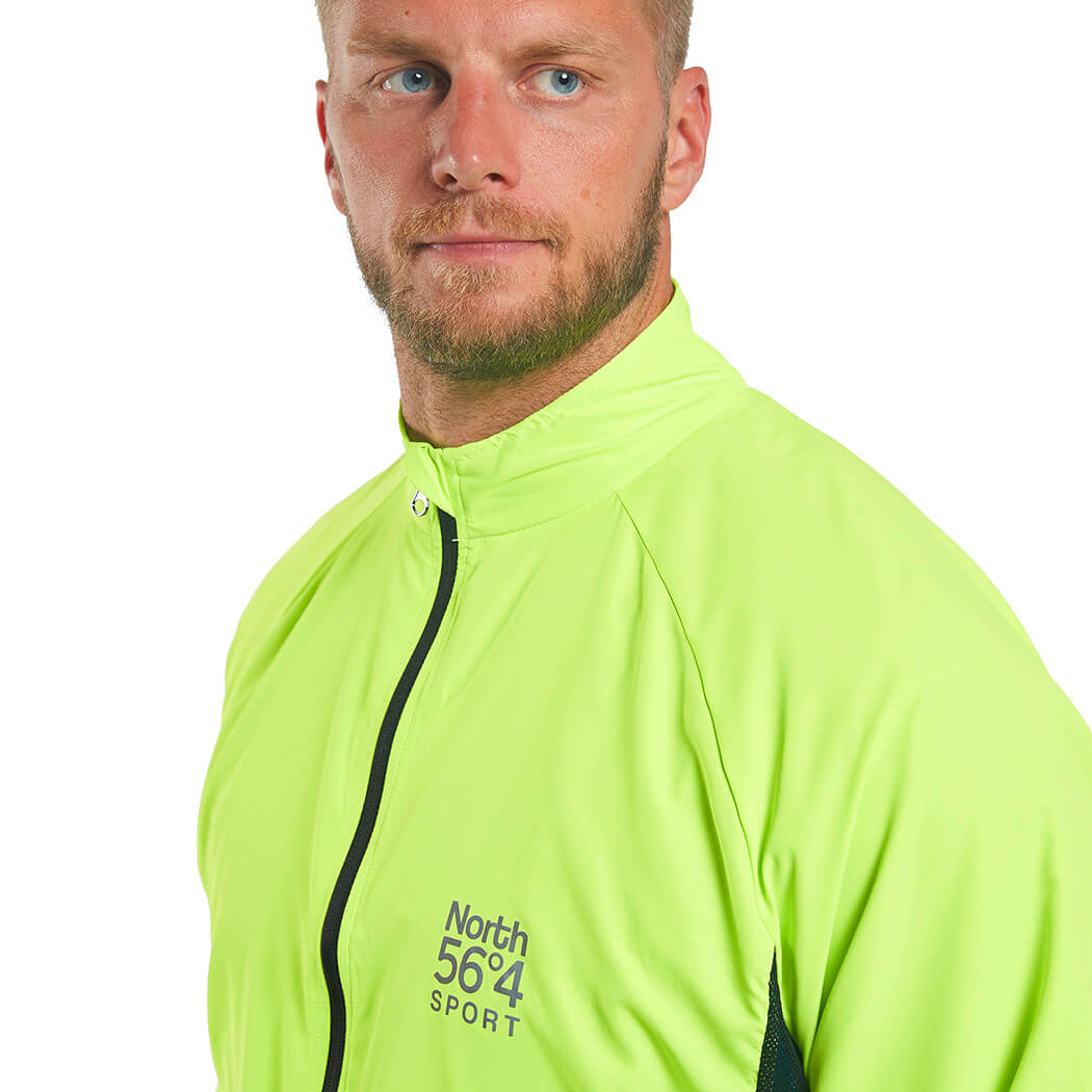 Duża sportowa lekka kurtka softshell ze stójką North 56°4 99253-0610 żółto/zielona