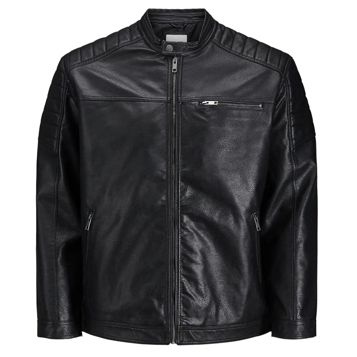 Duża męska kurtka ramoneska modna Jack &amp; Jones 12172908 czarna