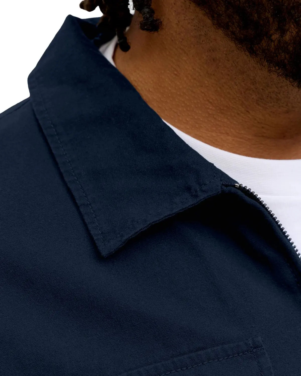 Duża męska lekka kurtka przejściowa z kołnierzykiem Jack &amp; Jones 12294853 granatowa