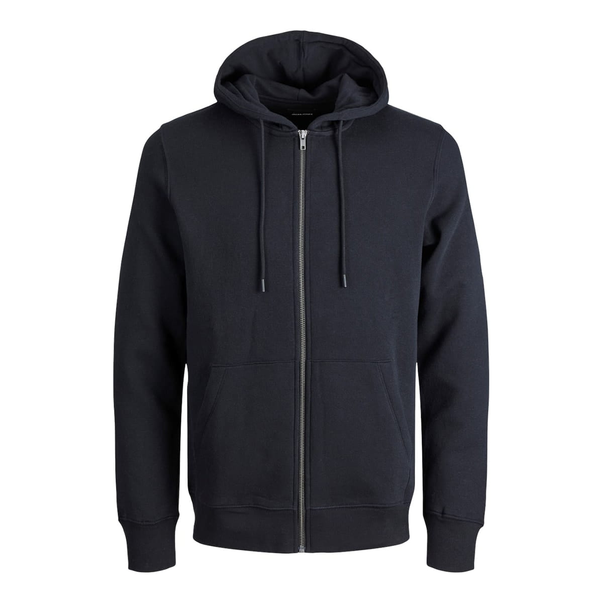Duża męska bluza rozpinana z kapturem gładka Jack &amp; Jones 12250596 czarna