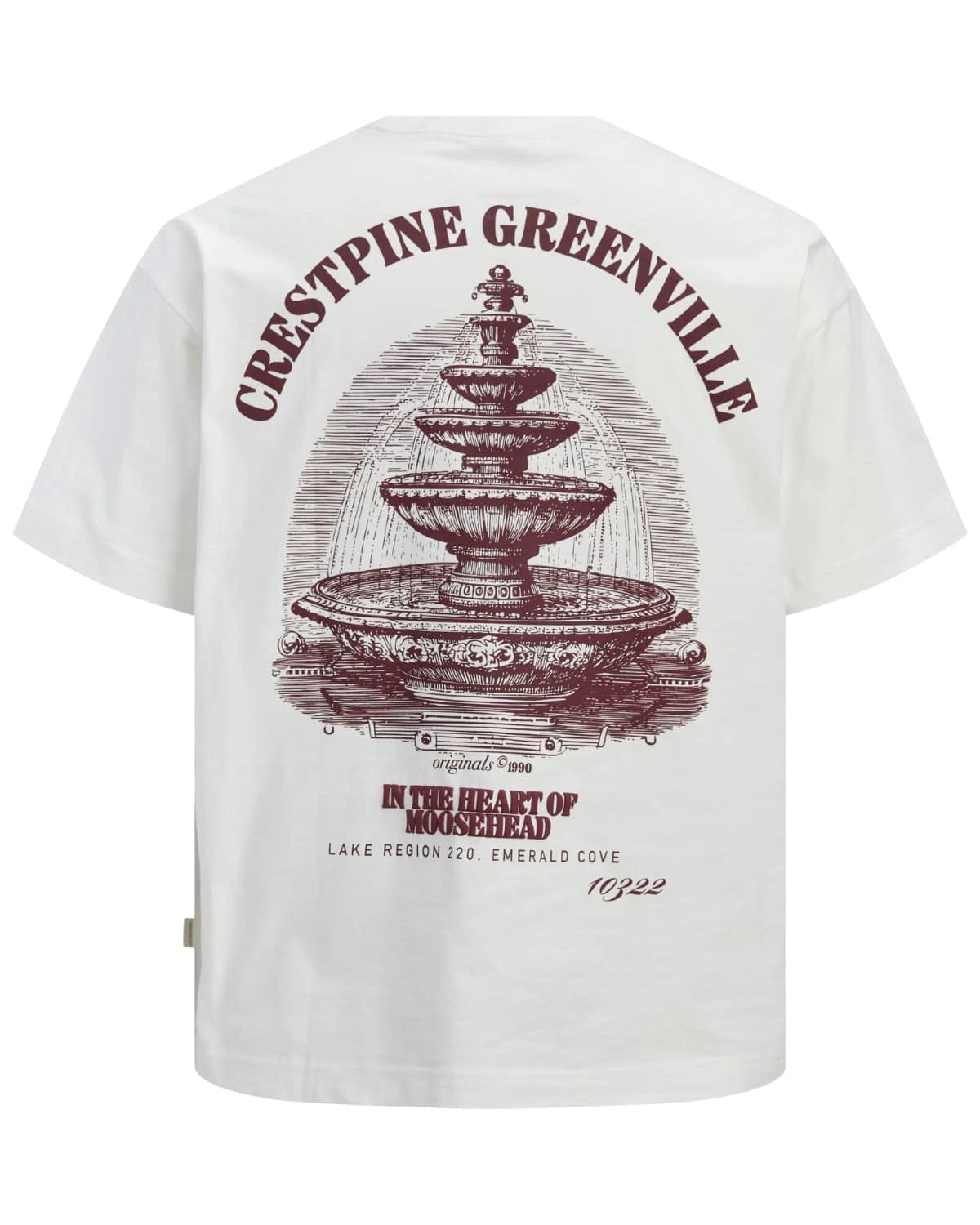 Duża męska koszulka krótki rękaw t-shirt z nadrukiem na plecach Jack &amp; Jones 12299037 biały