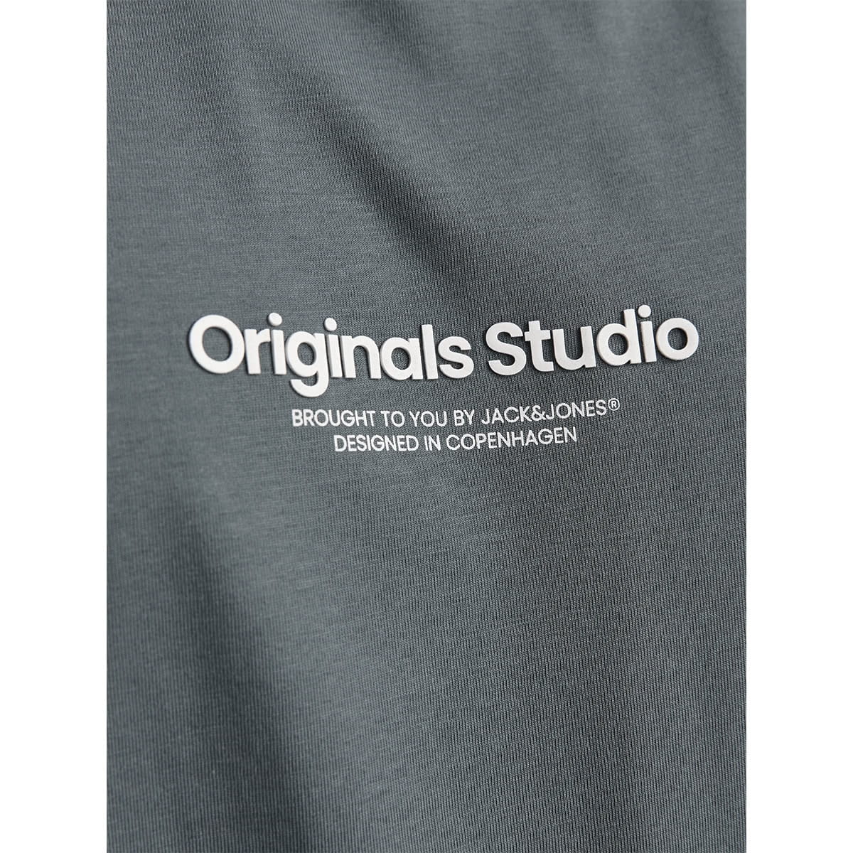 Duża męska koszulka z małym nadrukiem t-shirt Jack &amp; Jones 12248177 szaroniebieski