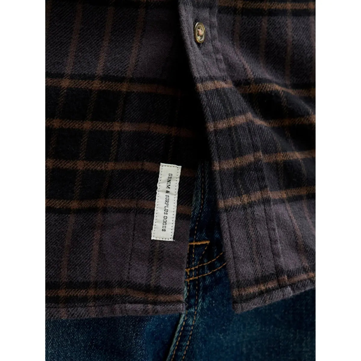 Duża męska koszula flanelowa w kartę długi rękaw Jack &amp; Jones 12287627 czarno-szara
