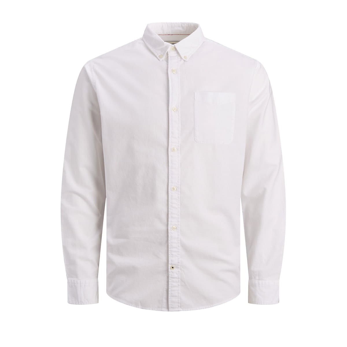 Duża koszula męska z długim rękawem gładka Jack &amp; Jones 12190444 biała