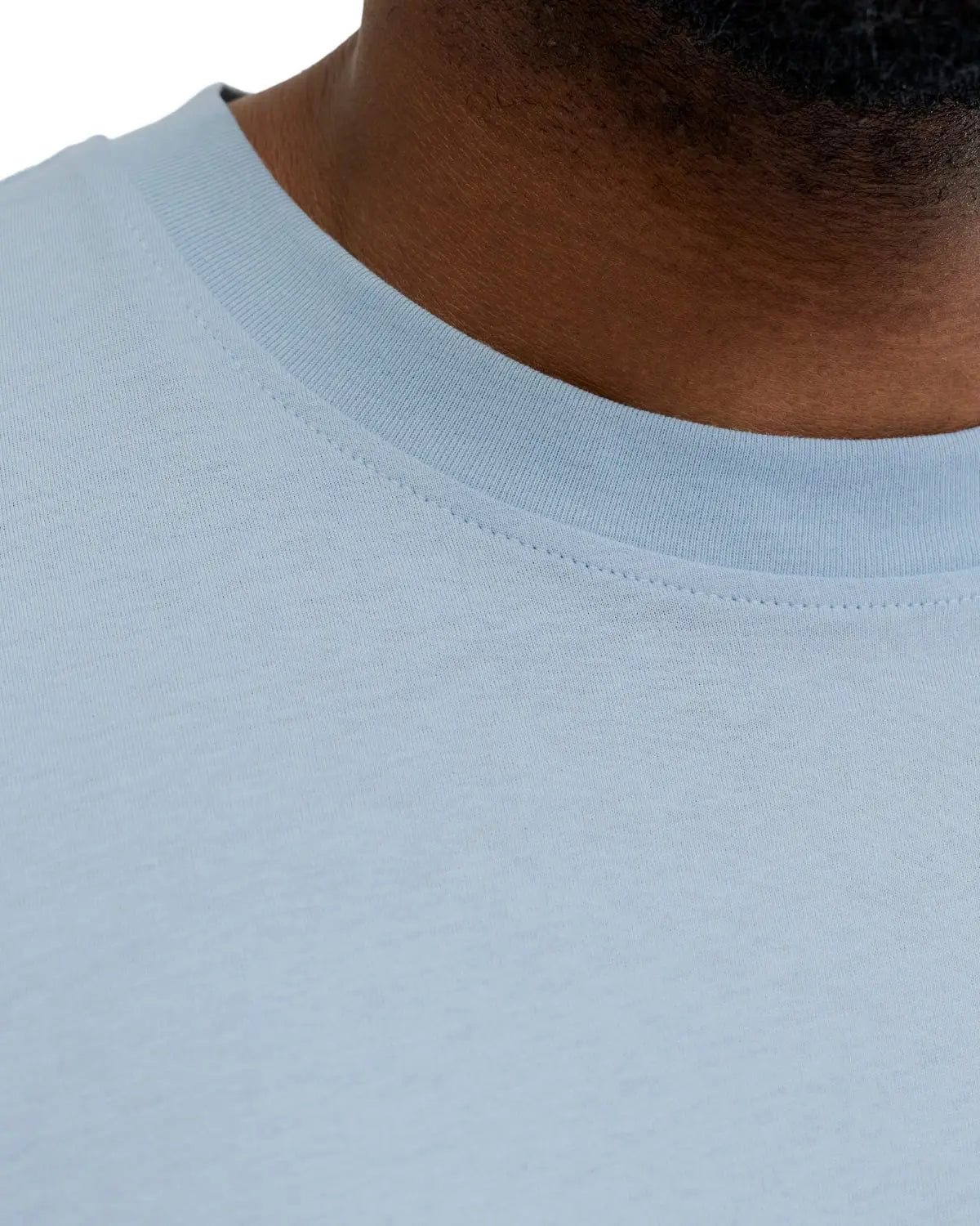 Duża męska koszulka krótki rękaw t-shirt z subtelnym napisem Jack &amp; Jones 12289681 błękitny