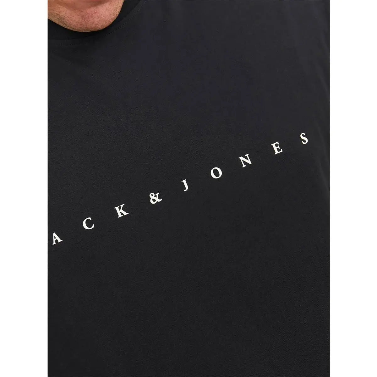 Duża męska koszulka z napisami t-shirt Jack &amp; Jones 12243625 czarny