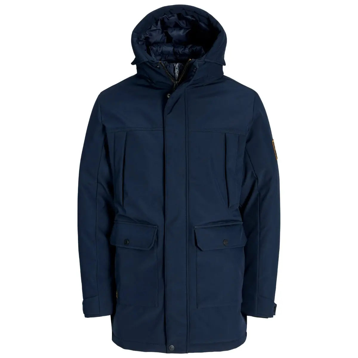 Duża męska kurtka z kapturem parka Jack &amp; Jones 12279797 granatowa