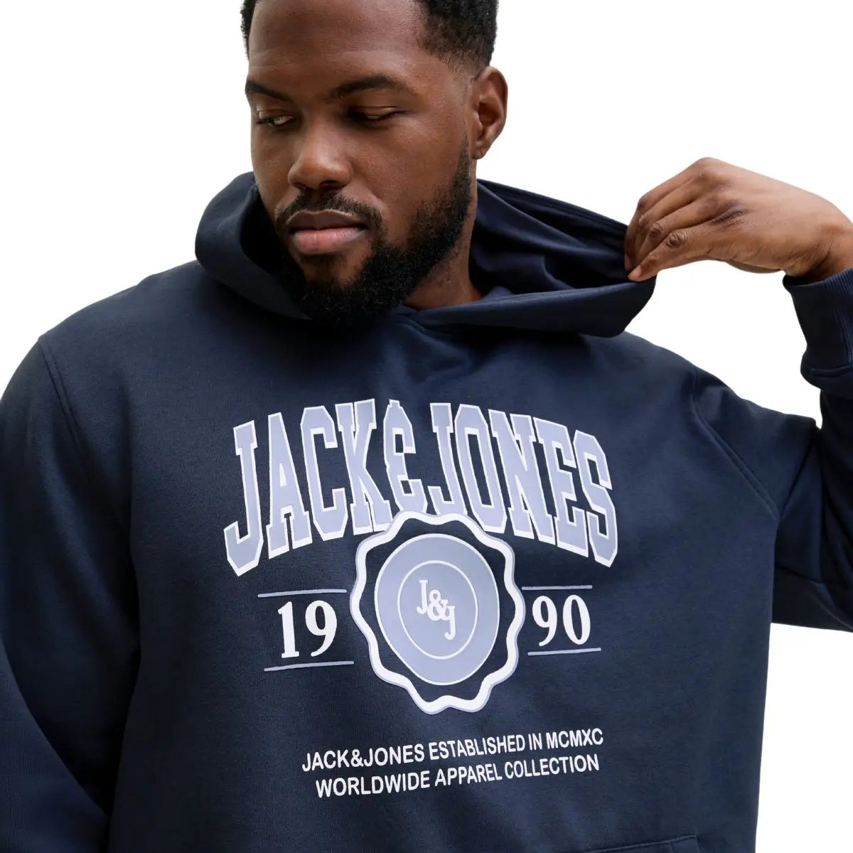Duża męska bluza wkładana przez głowę Jack &amp; Jones 12279622 granatowa
