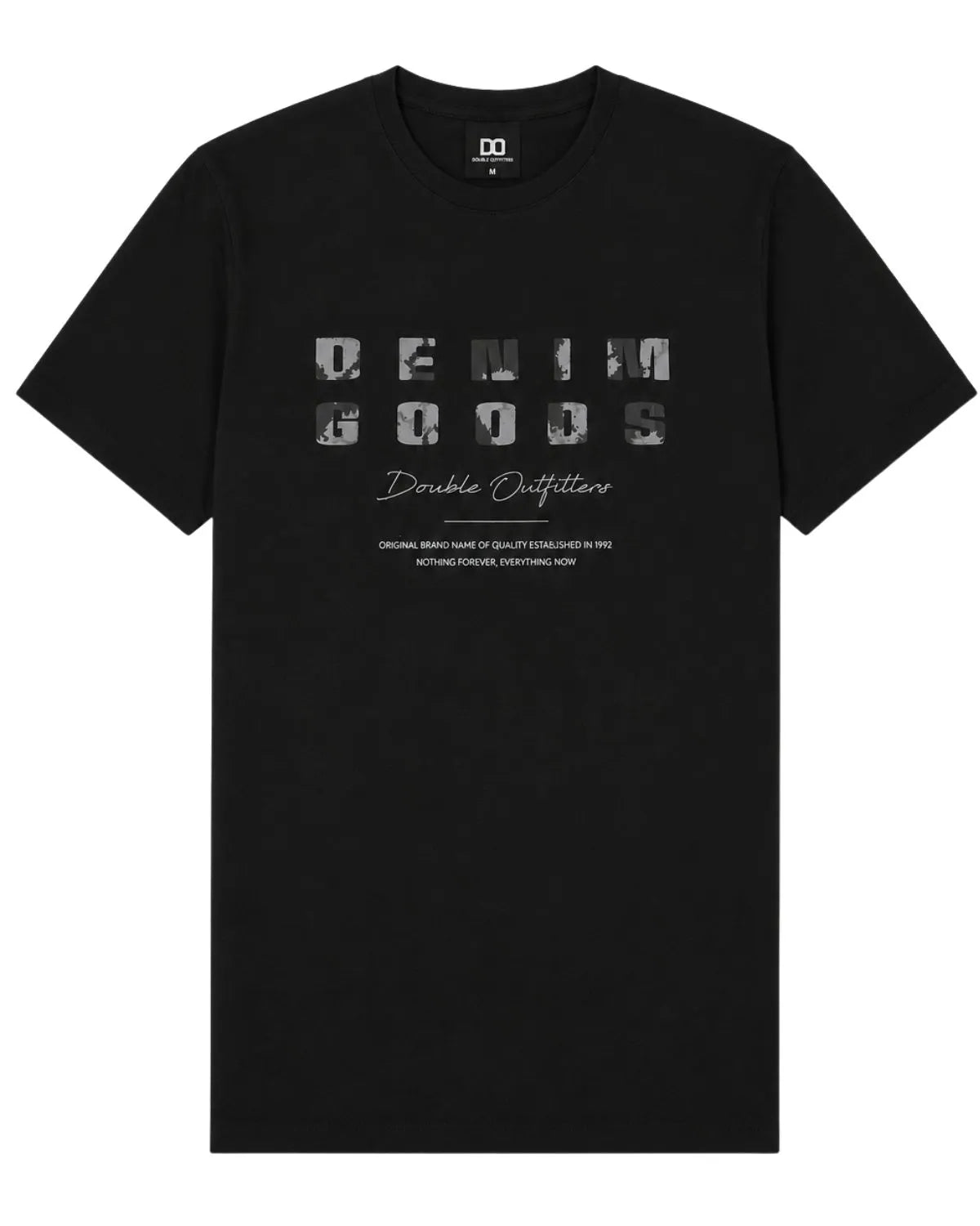Duża męska koszulka krótki rękaw t-shirt Double Urban Outfitters TS-9131 czarny