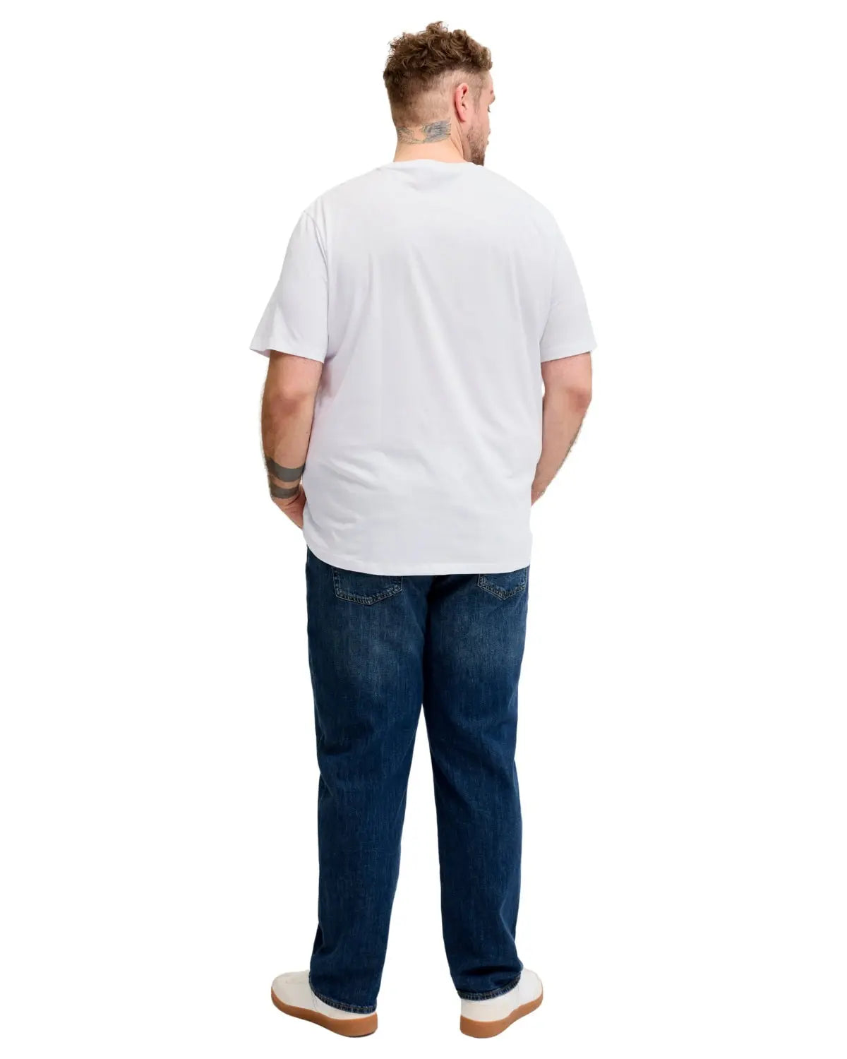 Duża męska koszulka z krótkim rękawem t-shirt z efektownym nadrukiem Jack &amp; Jones 12289691 biały