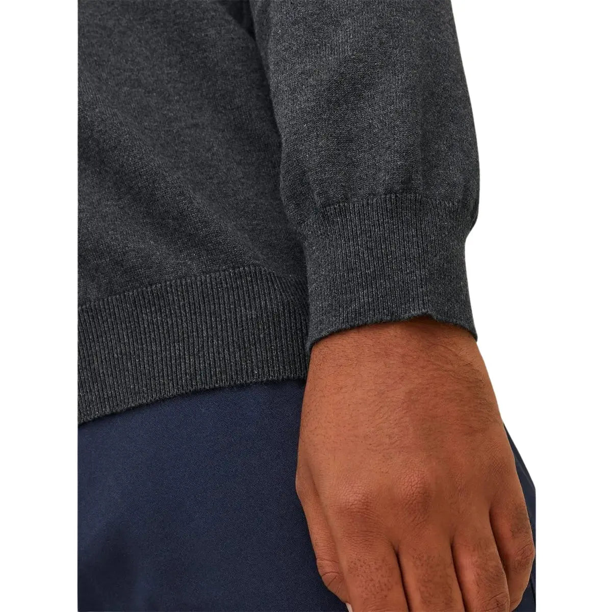 Duży męski sweter gładki wkładany przez głowę Jack &amp; Jones 12250588 ciemnoszary