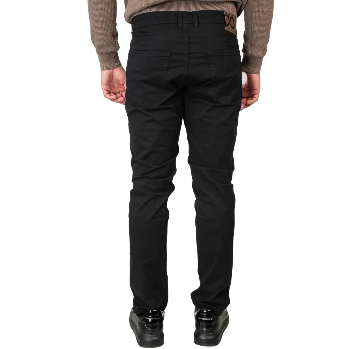 Duże męskie spodnie chinosy prosta nogawka Double Urban Outfitters FP-4082 czarne