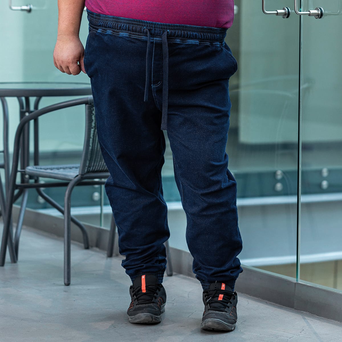 Duże spodnie jeansowe Joggery Viking granatowe