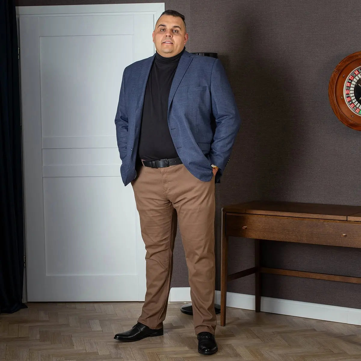 Duża męska marynarka DL 928 Tom granatowa