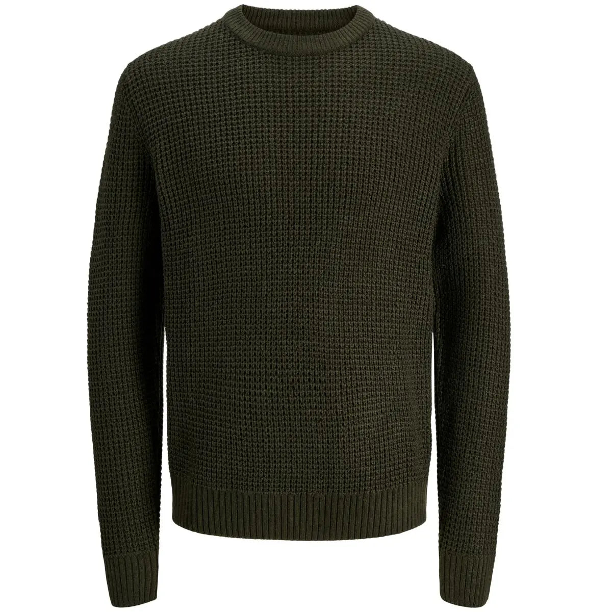 Duży męski sweter wkładany przez głowę Jack &amp; Jones 12287722 ciemnozielony