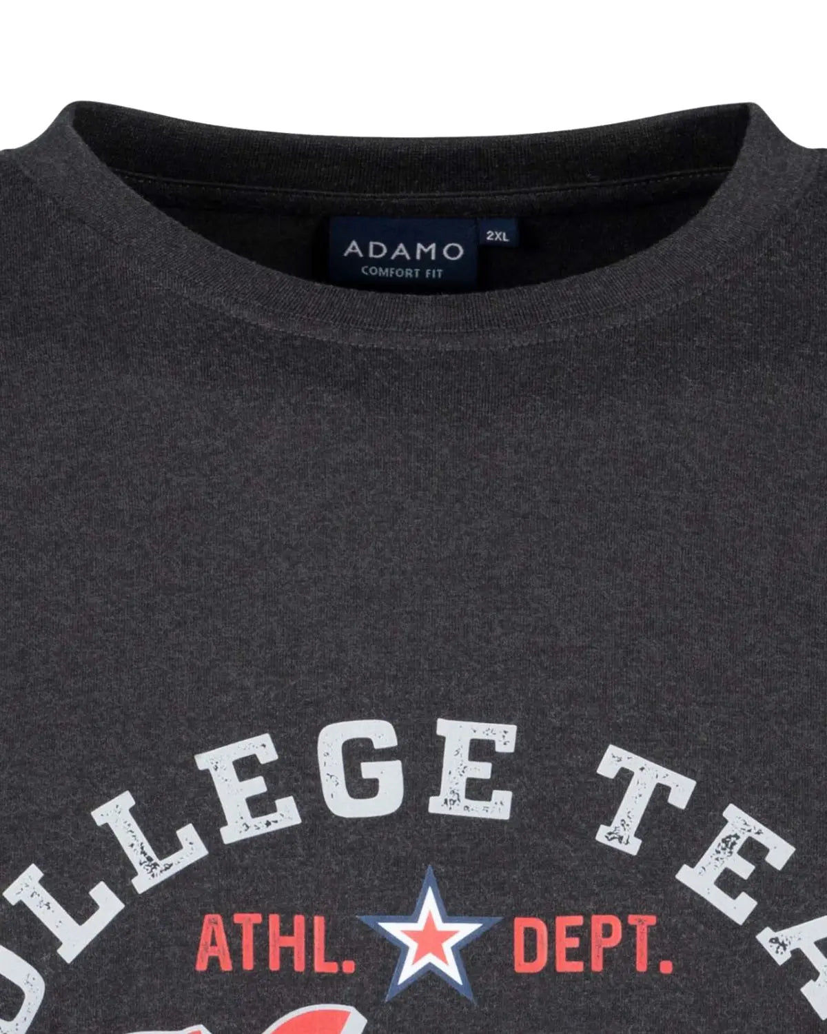 Duży męski t-shirt koszulka z nadrukiem Adamo 131612-770 ciemnoszara
