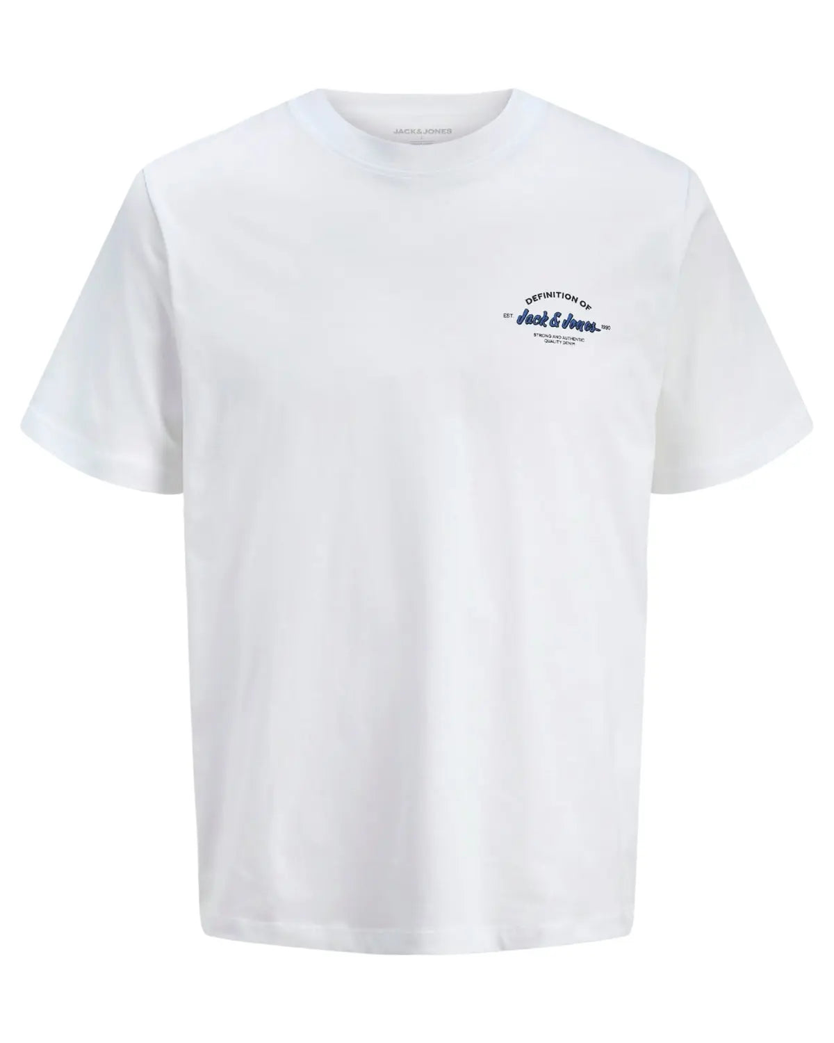 Duża męska koszulka krótki rękaw t-shirt z subtelnym napisem Jack &amp; Jones 12289681 biały
