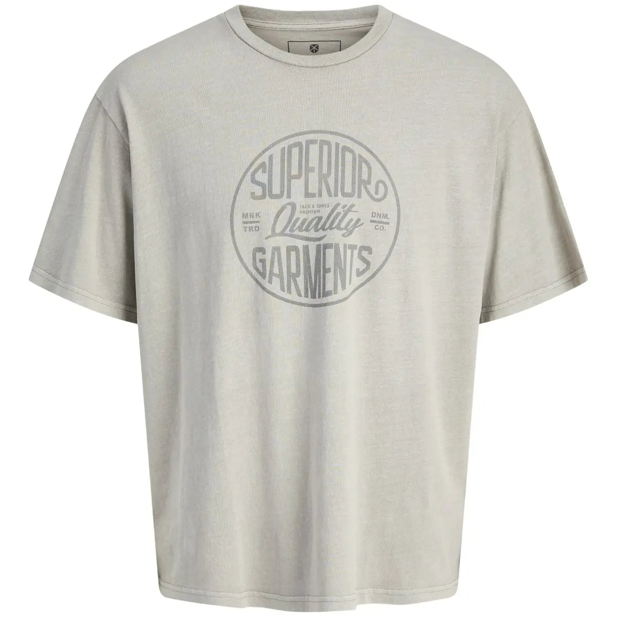 Duży męski t-shirt  koszulka z nadrukiem krótkim rękawem Jack &amp; Jones 12288204 jasnoszary