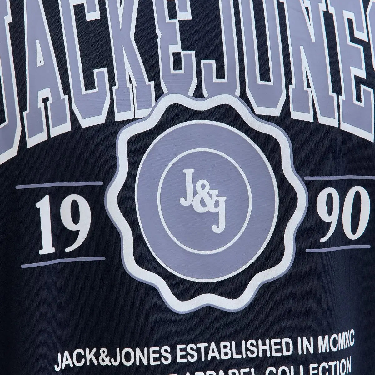 Duża męska koszulka z nadrukiem t-shirt Jack &amp; Jones 12279704 granatowy