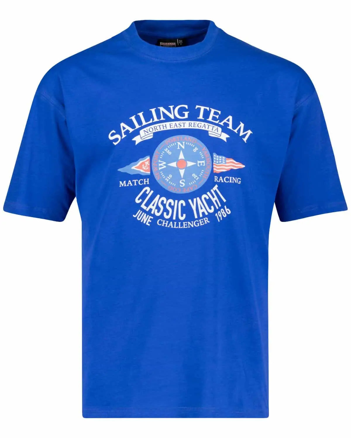 Duży męski t-shirt koszulka z nadrukiem Adamo 131611-340 niebieska
