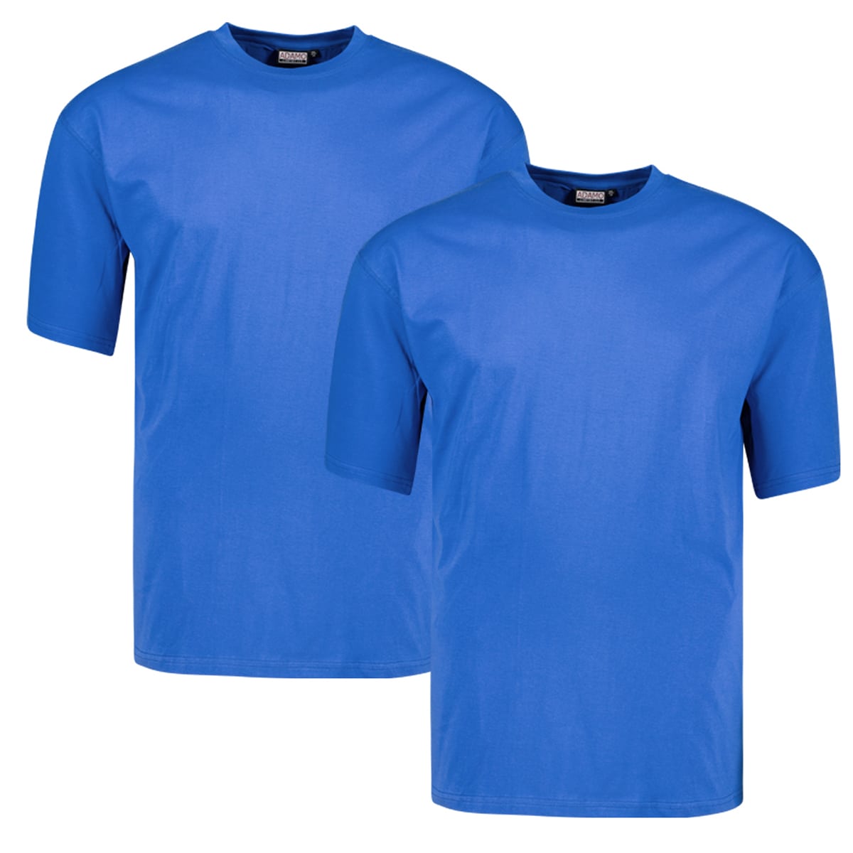 Duża gładka koszulka męska t-shirt Adamo 129420-340 Marlon 2 pak niebieski