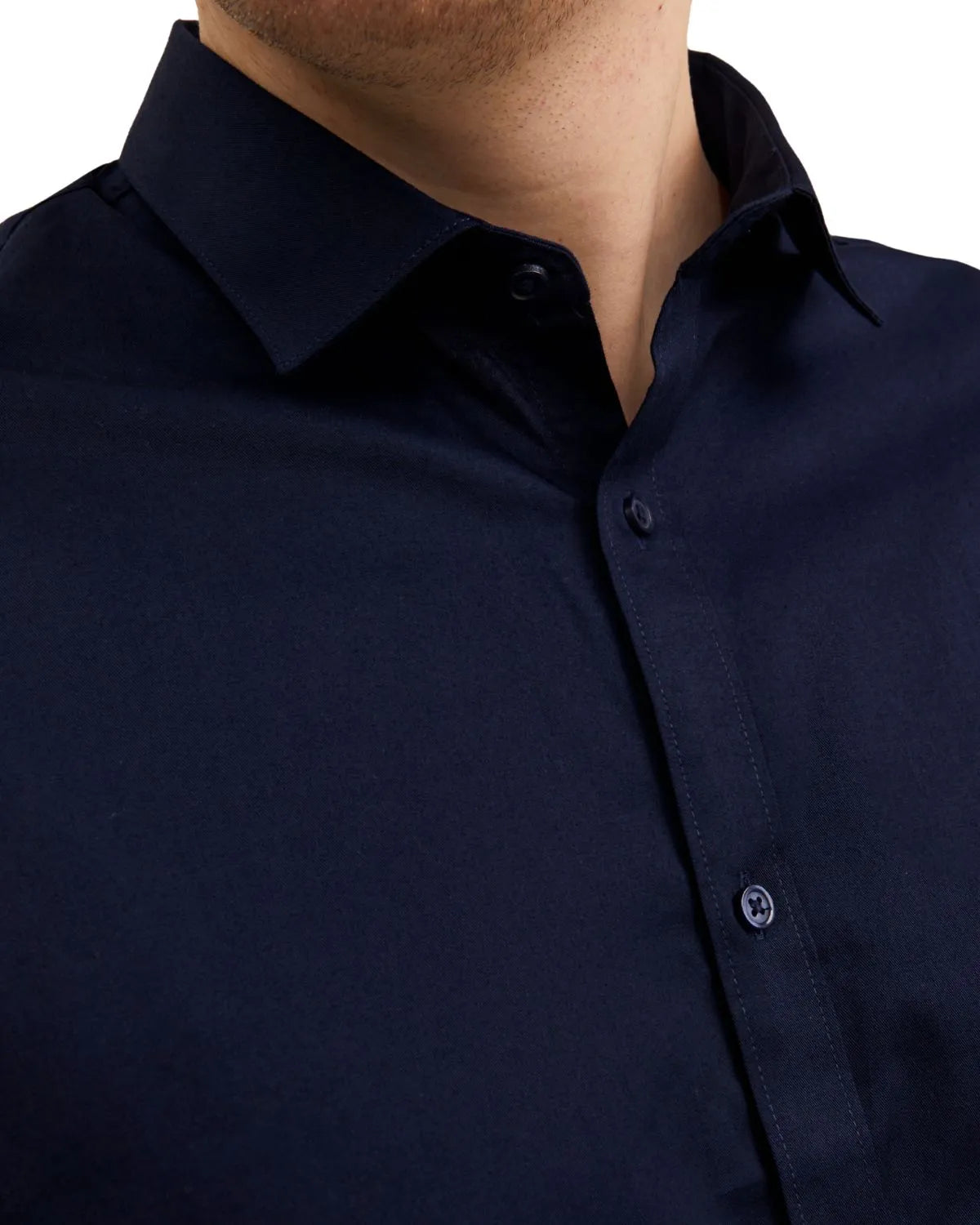 Duża męska koszula z długim rękawem gładka Jack &amp; Jones 12235157 granatowa