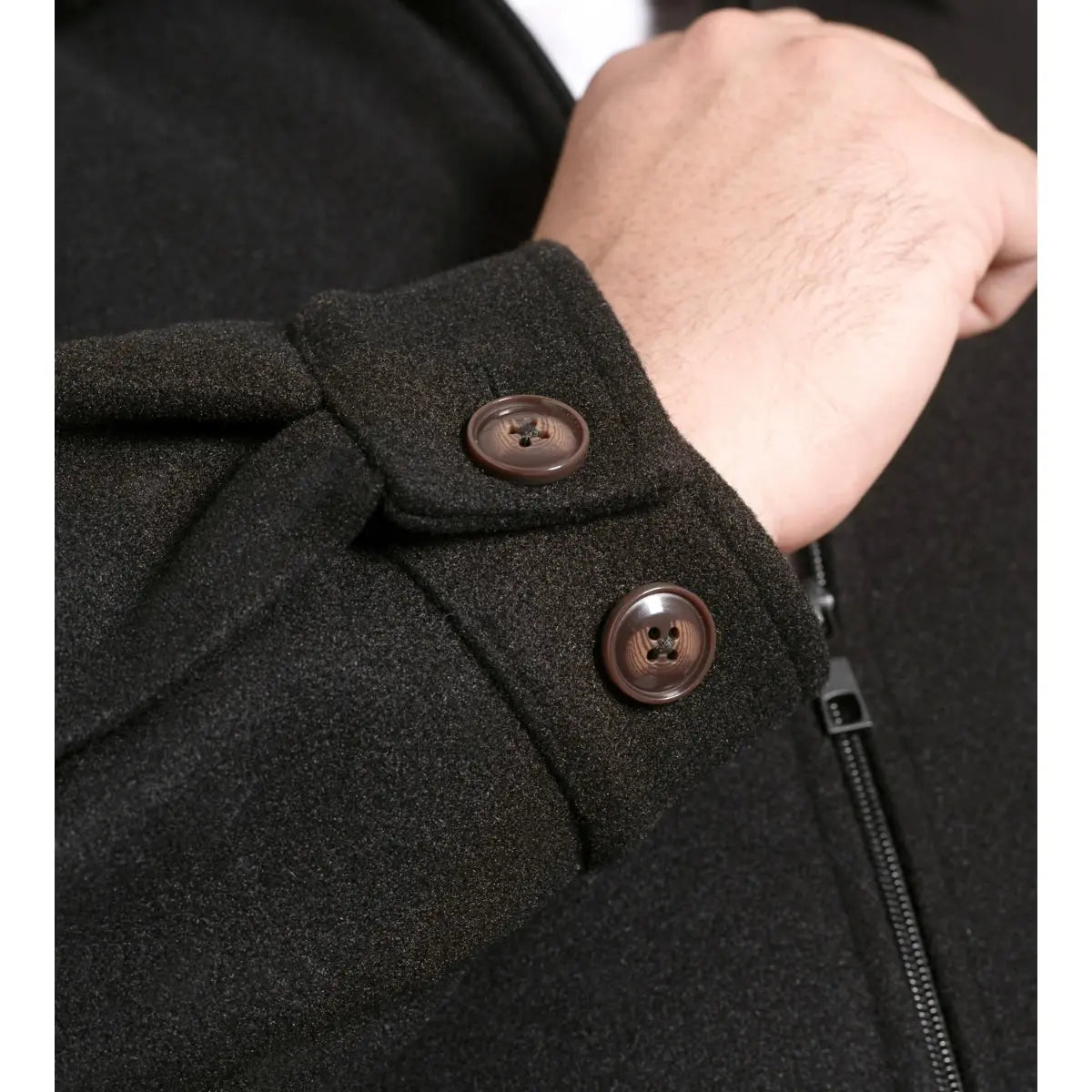 Duża męska kurtka krótki płaszcz z kołnierzem Duke Clothing D555 Epsom czarny