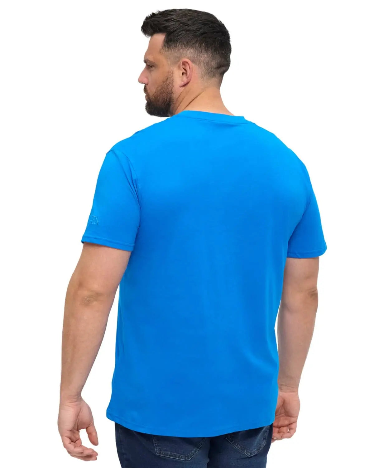 Duży męski gładki t-shirt North 56°4 99010-0570 niebieski