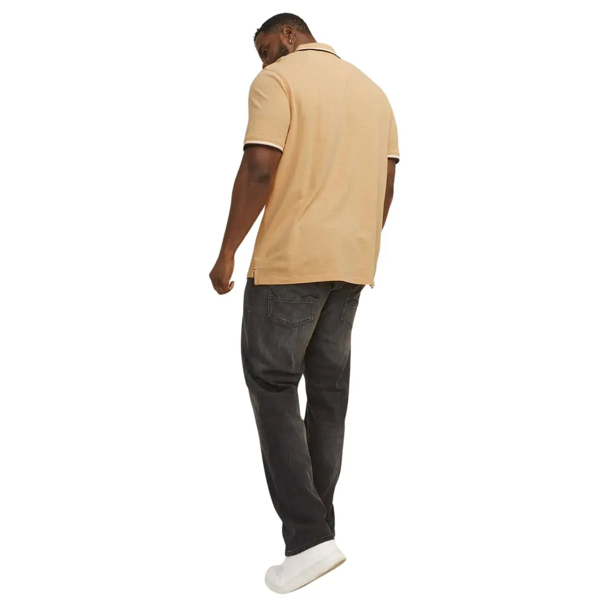 Duża męska polówka koszulka z kołnierzykiem Jack &amp; Jones 12143859 pomarańczowa