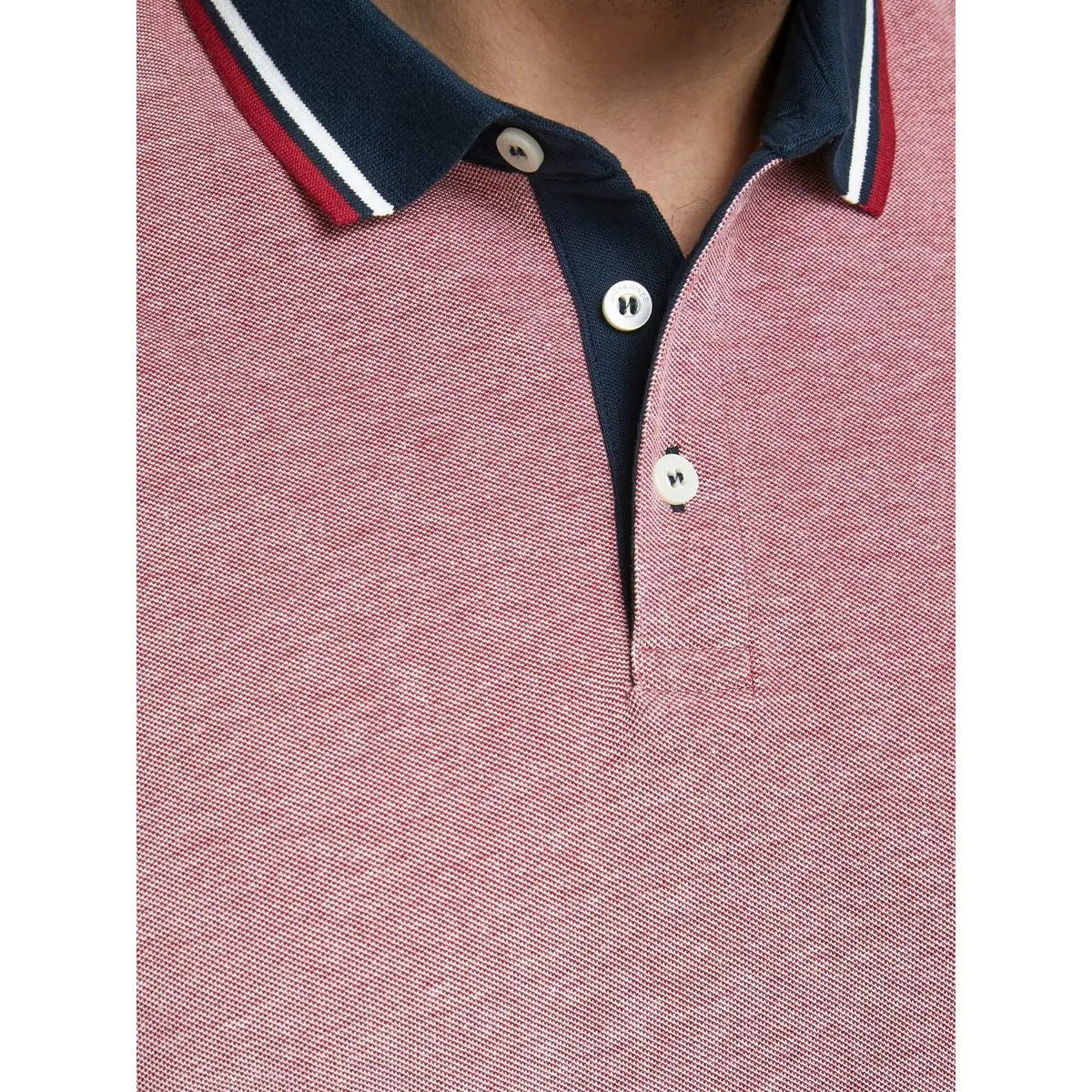 Duża męska polówka koszulka z kołnierzykiem Jack &amp; Jones 12143859 czerwona