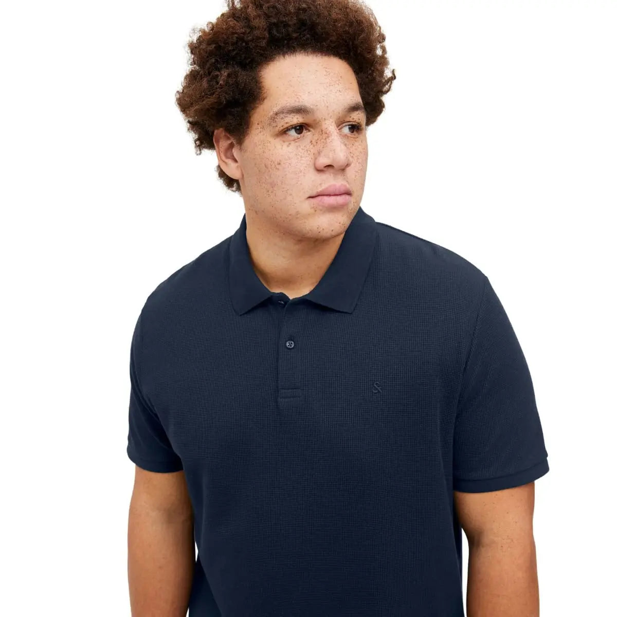 Duża męska polówka koszulka z kołnierzykiem Jack &amp; Jones 12274980 granatowa
