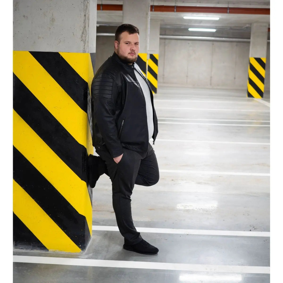 Duża męska kurtka ramoneska modna Jack &amp; Jones 12172908 czarna