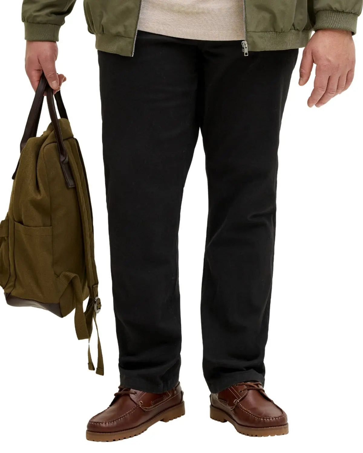 Duże męskie spodnie chinosy Jack &amp; Jones 12289162 czarne