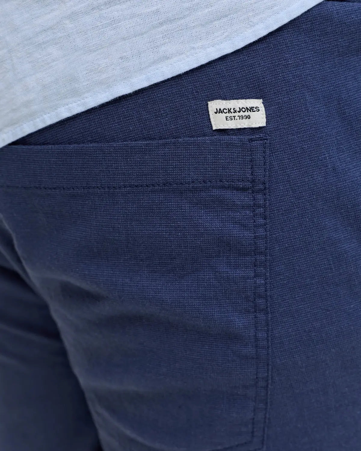 Duże męskie spodnie chinosy z lnem Jack &amp; Jones 12294266 granatowe