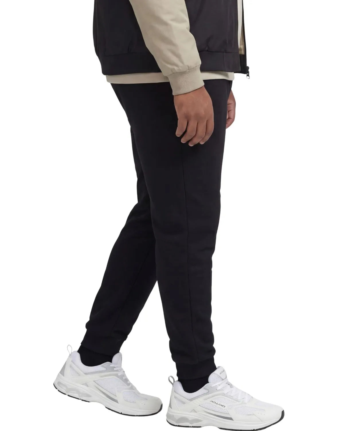 Duże męskie gładkie spodnie dresowe Jack &amp; Jones 12263986 czarne