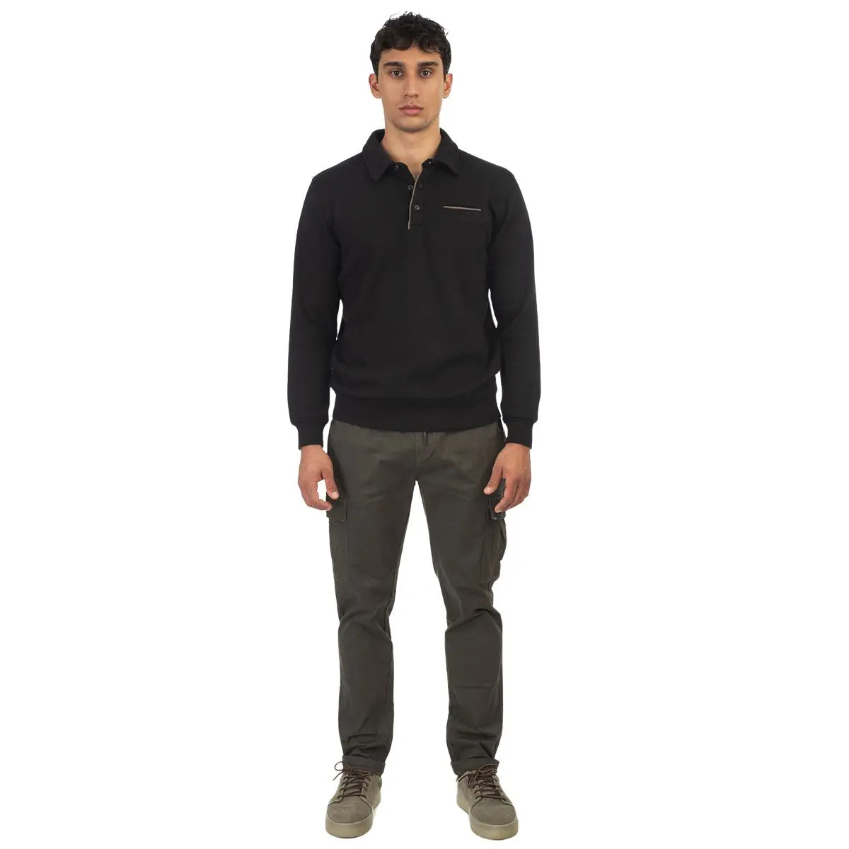 Duże męskie spodnie bojówki proste nogawki Double Urban Outfitters CCP-4014 khaki