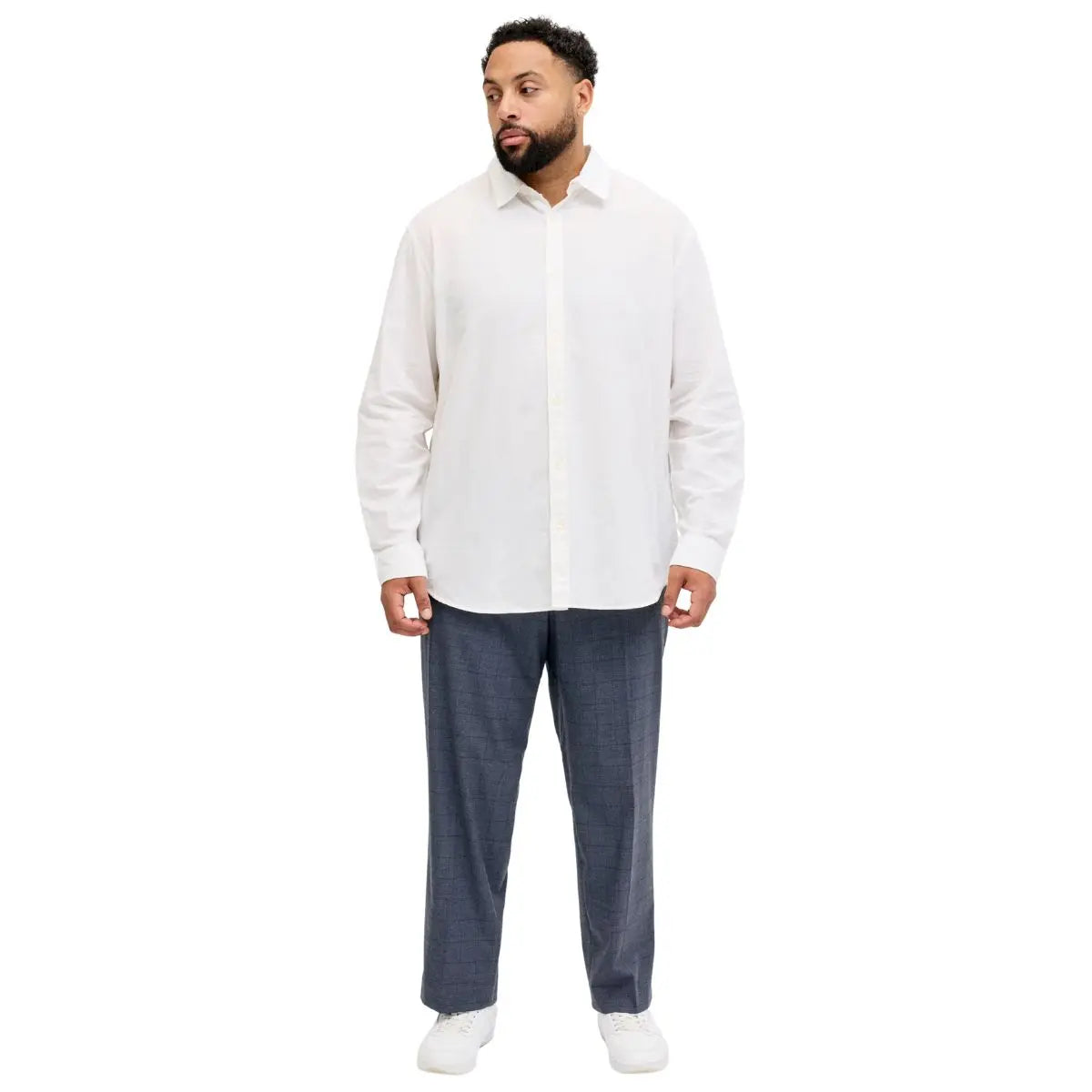 Duże męskie eleganckie spodnie w kratę Jack &amp; Jones 12287547 granatowe