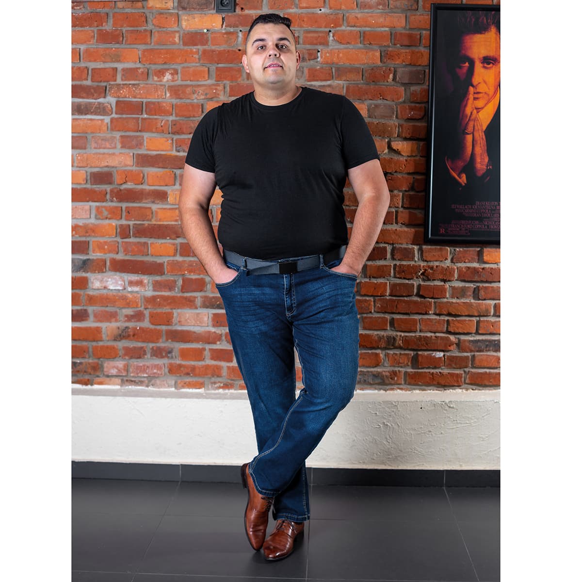 Spodnie jeansy dla wysokiego mężczyzny (TALL) Duke D555 Ambrose granatowe